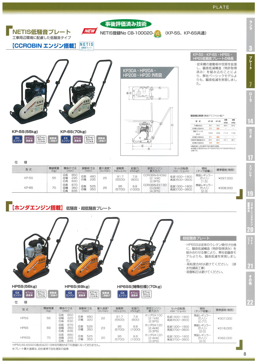 明和製作所 プレートコンパクター KP-5S 低騒音 中折れハンドル 転圧機
