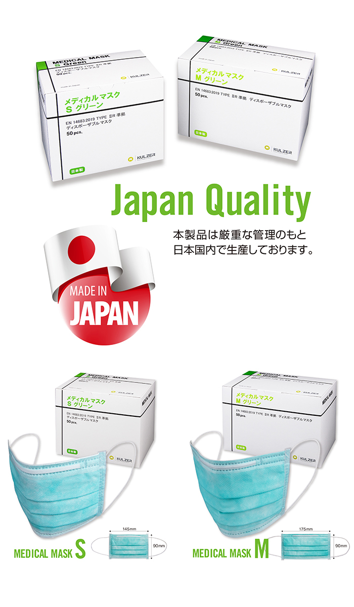 クルツァージャパン メディカルマスク ふつう Mサイズ 50枚入り