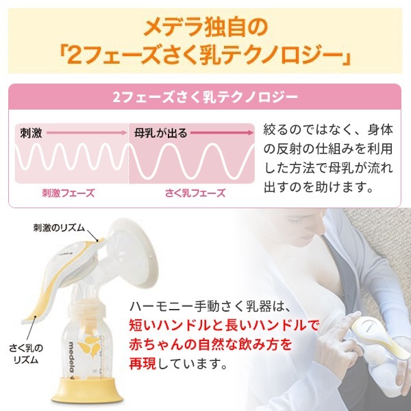 （リニューアル）正規品 メデラ ハーモニー ※カーム無し※手動式搾乳器（肌着プレゼント付き）シングルポンプ 出産 サポート（送料無料）