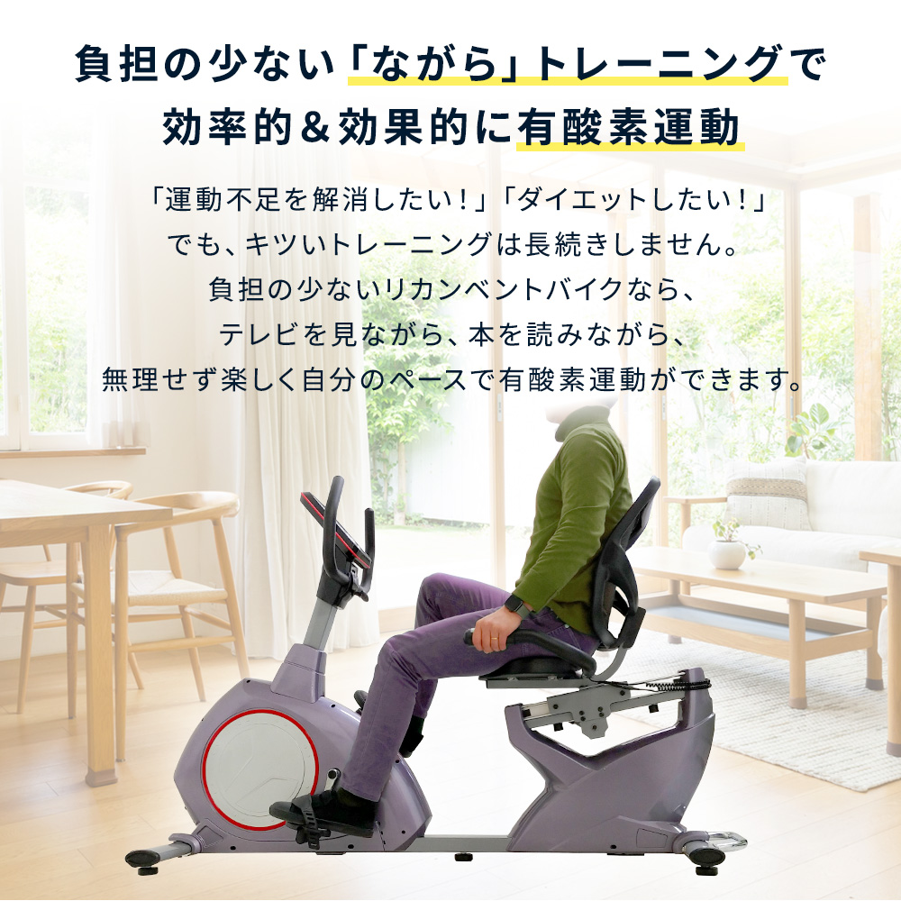 DAIKOU フィットネスバイク 家庭用 高齢者 静音 電動 16段階調整