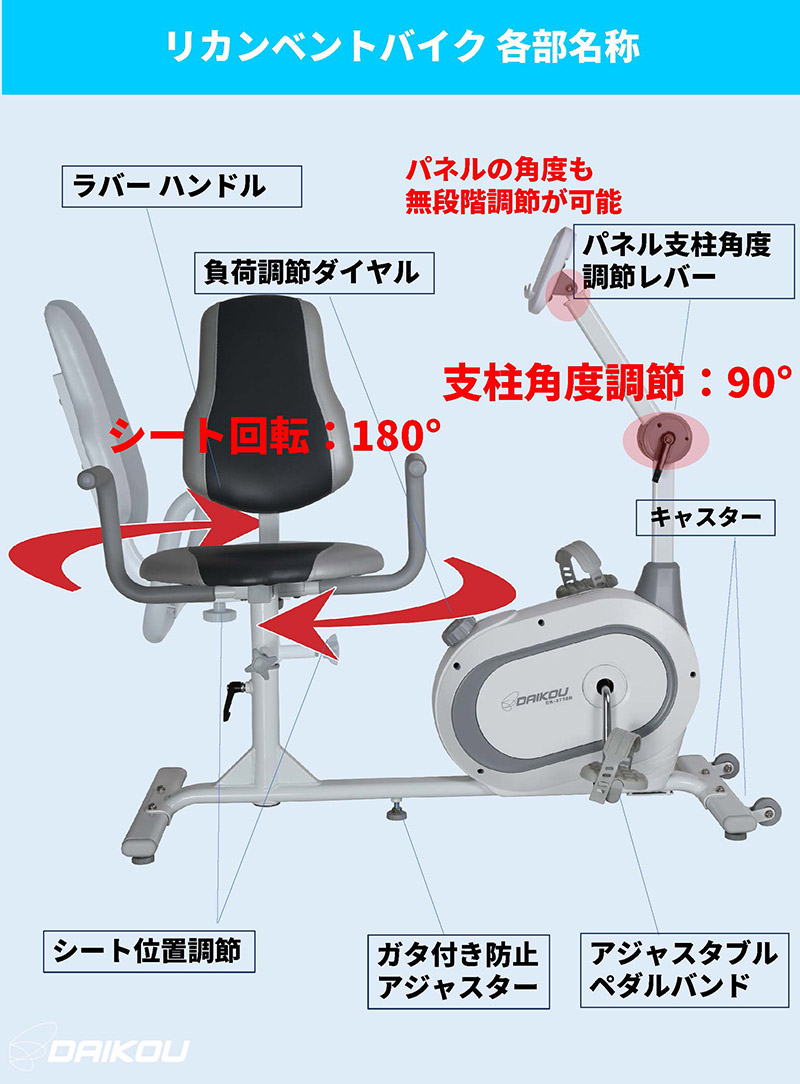 家庭用回転シート式リカンベントバイク DK-8738R