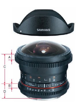 SAMYANG（サムヤン） 即配 12mm T3.1 VDSLR ED AS NCS FISH-EYE ソニー