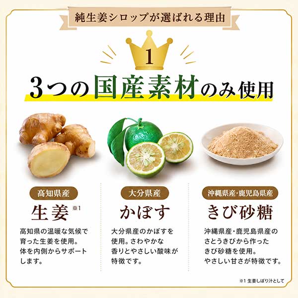 健康家族 生姜 シロップ しょうが ジンジャーシロップ 黒糖 かぼす 無
