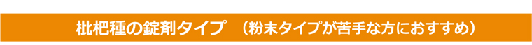枇杷種の錠剤タイプ