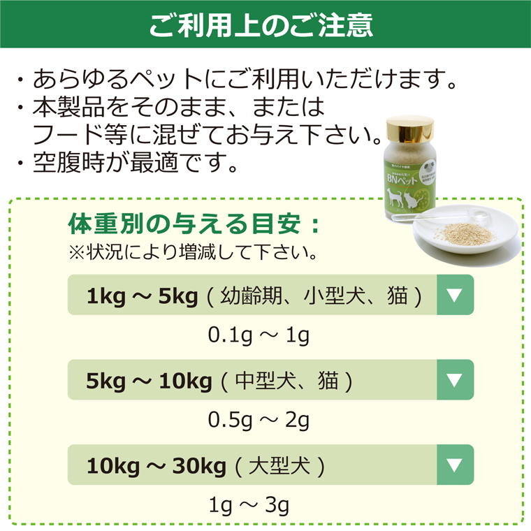BNペットご利用上のご注意