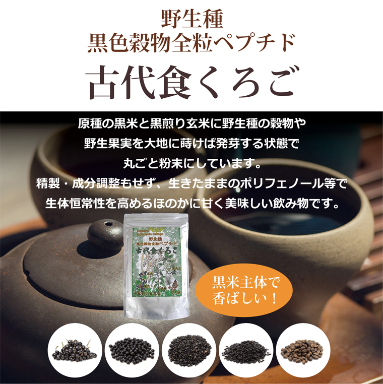 古代食くろご （800g） 【千年前の食品舎】【黒五粉末は野生種の黒米