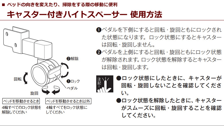 介護ベッド キャスター キャスター付きハイトスペーサー 4個1組