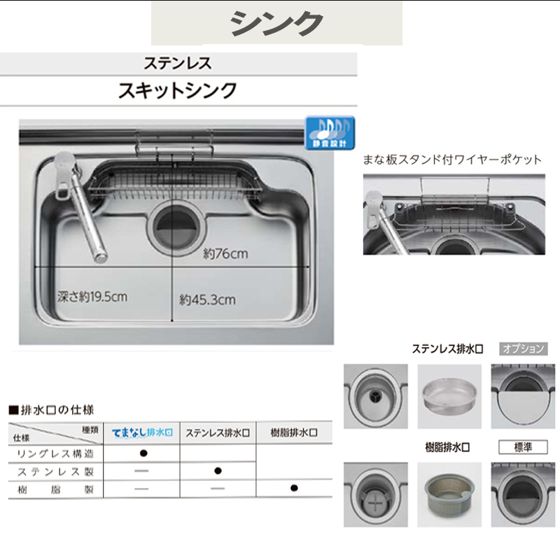 LIXIL リクシル システムキッチン シエラS 開き扉プラン 壁付け I型
