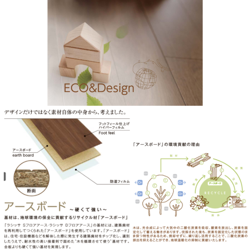 LIXIL正規品】リクシル フローリング材 床材 ラシッサDフロアアース