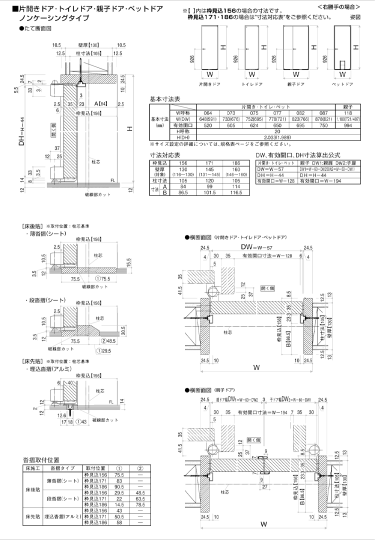 室内ドア ラフォレスタ TA 片開きドア 07320・07520・07720・08220