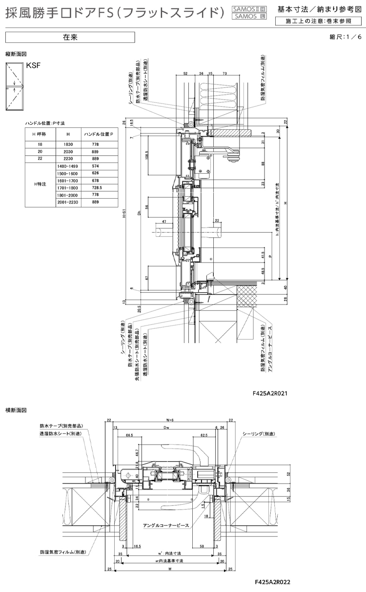 サーモスII-H 採風勝手口ドアFS 06922(W730MM×H2230MM)アルミサッシ 樹脂サッシ 勝手口 トステム SAMOS リフォーム DIY - 12