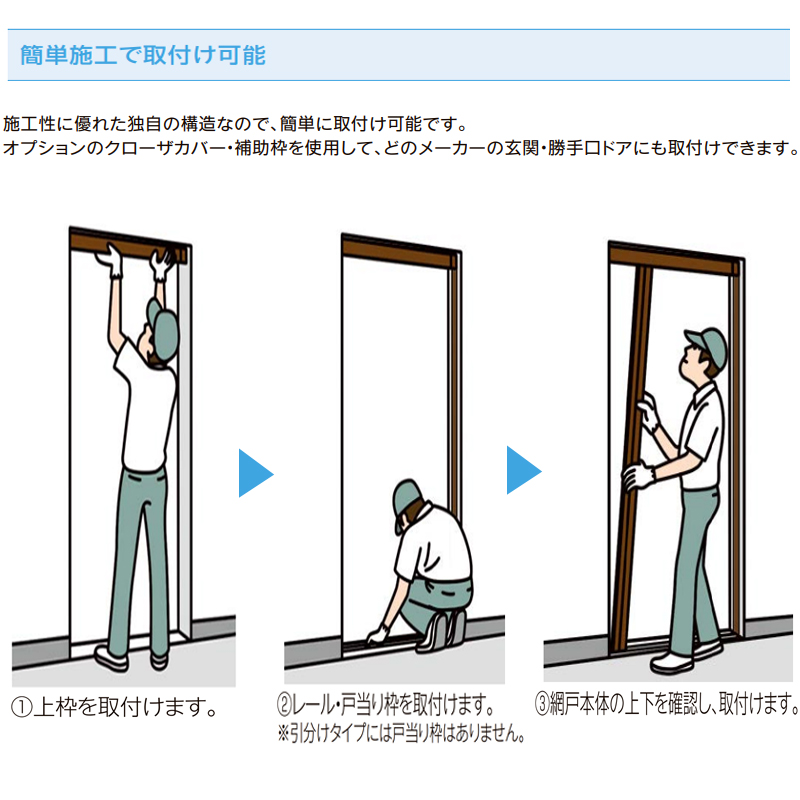LIXIL（リクシル） 玄関/勝手口用網戸 しまえるんですα 片開き用 幅500