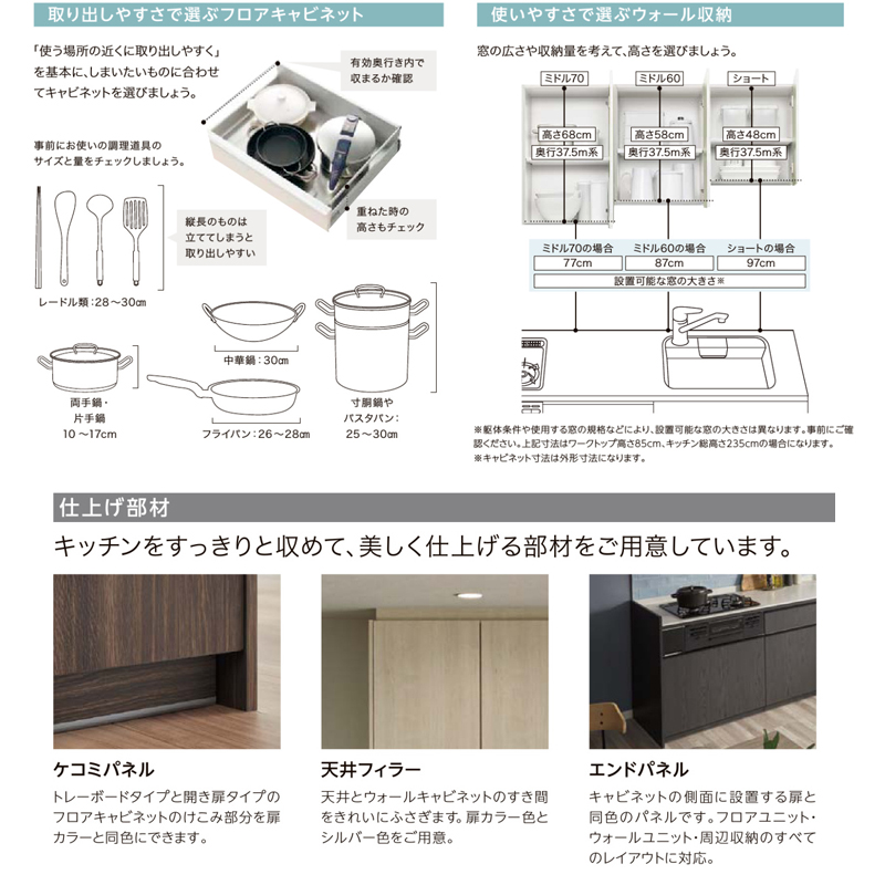 LIXIL リクシル システムキッチン シエラS 開きプラン 壁付け I型 間口2700mm 奥行65cm 下台のみ 食器洗い乾燥機なし ...