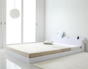 棚・コンセント付きフロアベッド スタンダードポケットコイルマットレス付き セミダブル(25806円)