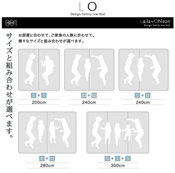 【新品 30%off 送料無料】 デザインファミリーベッド マルチラススーパースプリングマットレス付き ワイドステージ ワイドK240(SD×2) フレーム幅280 【ZY2172414826】(79416円)