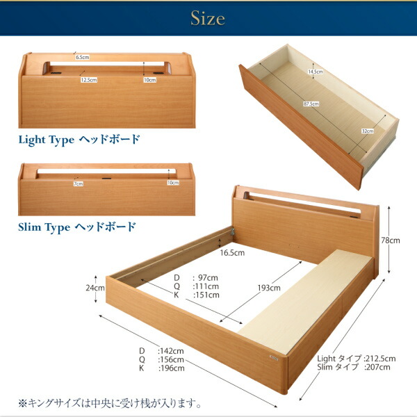 【おトク】 高級アルダー材ワイドサイズデザイン収納ベッド ボンネルコイルマットレス付き スリムタイプ クイーン
