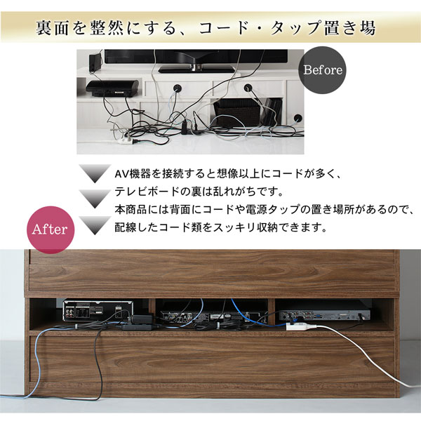 正規品代理店 ハイタイプテレビボードシリーズ 3点セット(テレビボード+キャビネット×2) 木扉