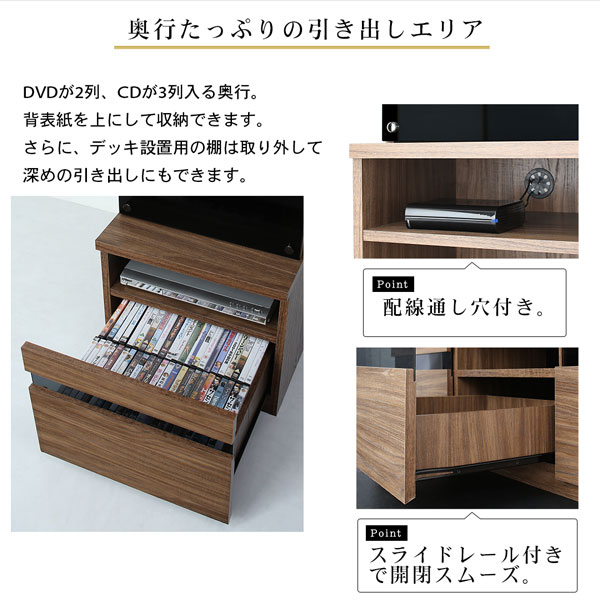 正規品代理店 ハイタイプテレビボードシリーズ 3点セット(テレビボード+キャビネット×2) 木扉