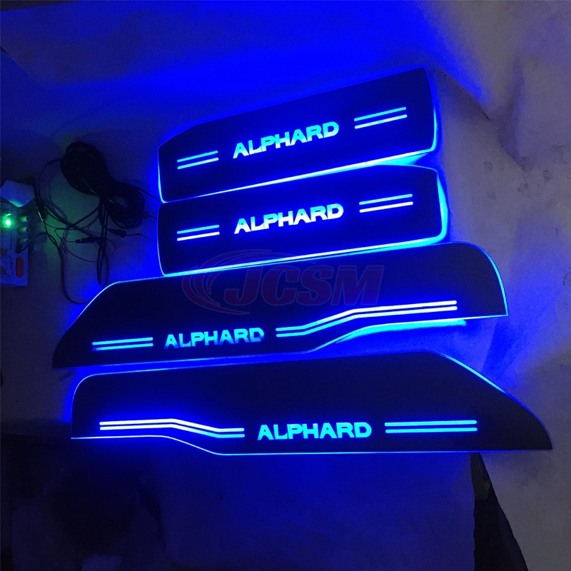 アルファード20 LEDスカッフプレート オープニング機能 流れる 発光 アルファード JCSM ステップガード LED サイドスカッフプレート