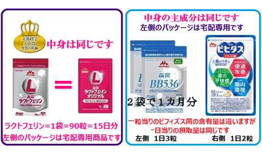 森永ラクトフェリン 4袋 森永ビヒダス 4袋 森永乳業正規販売店 : p