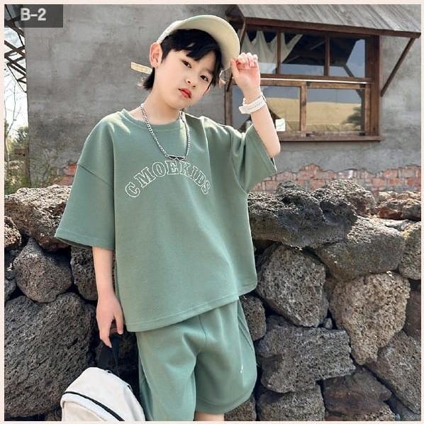 JUNIOR】ベアワンポイントTシャツ&ベア柄ショートパンツセット