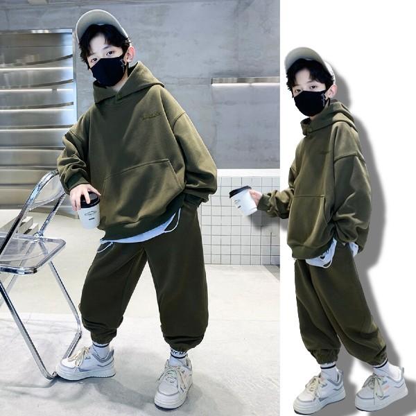 男児用　カーキセットアップ　160cm 送料 無料ベビー・キッズ - 男児用 カーキセットアップ 160cm