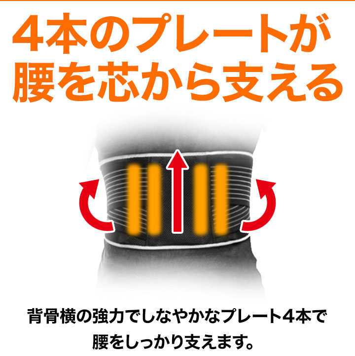 快適生活 ぐっと支える「Wベルト腰用サポーター」1枚 姿勢矯正 猫背 腰
