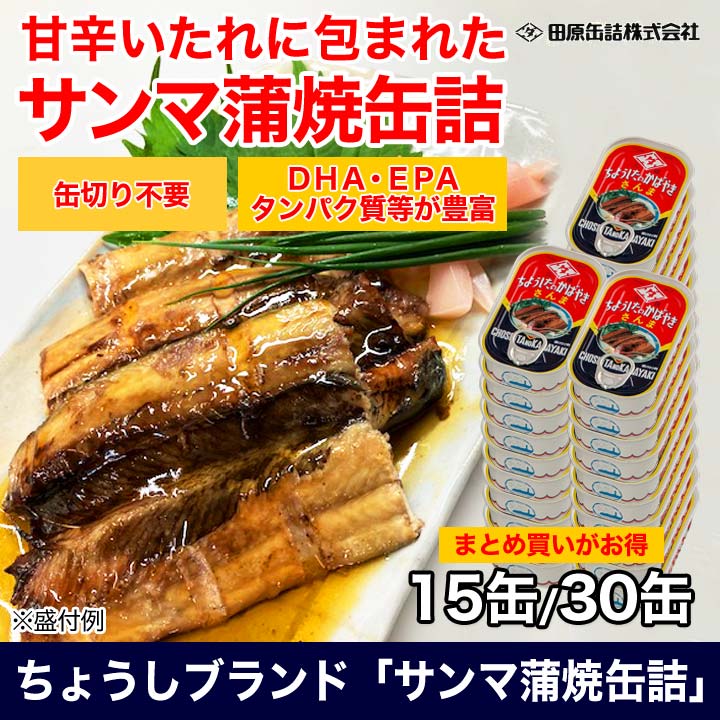 缶詰 「サンマ蒲焼缶詰」100g×15缶 非常用 さんま 快適生活 ちょうし