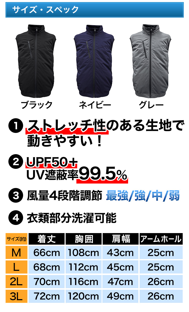 コスパ最高！！空調服フルセット●熱中症予防！現場仕事、釣り、アウトドアに● 作業服 空調ウェア 熱中症 快適生活 大風量14.8V「ハイパワー