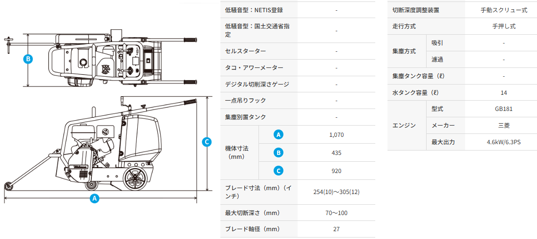 三笠産業】湿式コンクリートカッター 水タンク付 [MCD-K12M] 中折れ