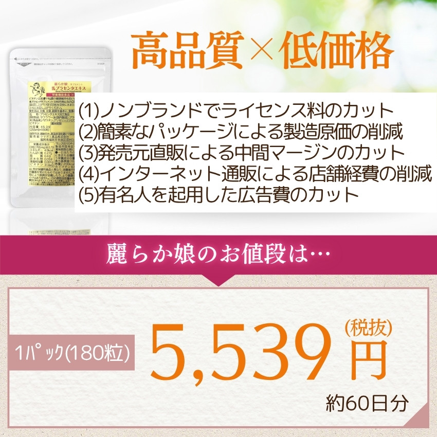 馬プラセンタ 麗らか娘 180粒 12