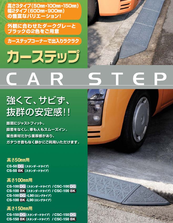 駐車場・ガレージの段差解消スロープ 高さ15cm用カーステップ 