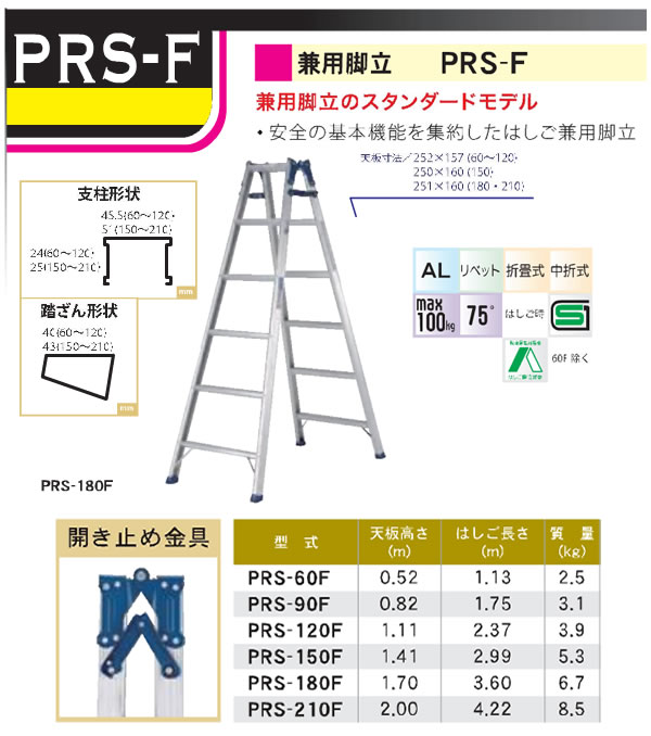 アルインコ(ALINCO) 兼用脚立 PRS-180F 工事現場用品 高所作業用品
