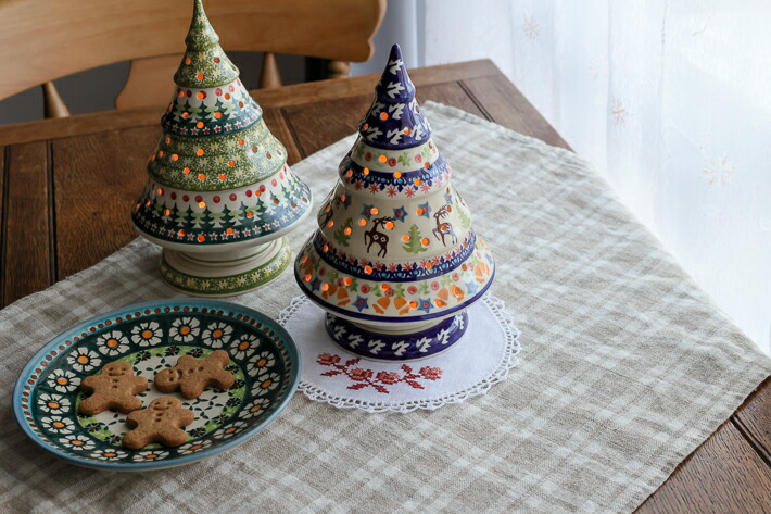 Polish Pottery - ポーランド食器　クリスマスツリーのお皿 クリスマスツリー・ポーリッシュポタリー(ポーランド食器)