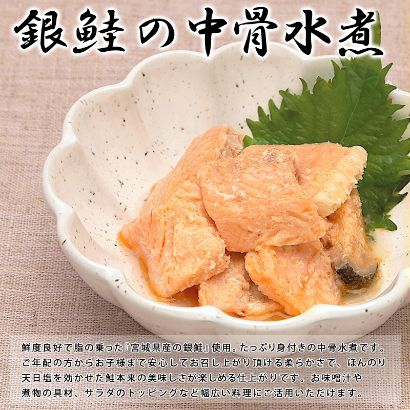 銀鮭 中骨水煮 送料無料 (170g×24缶入) ほてい 缶詰 宮城県産