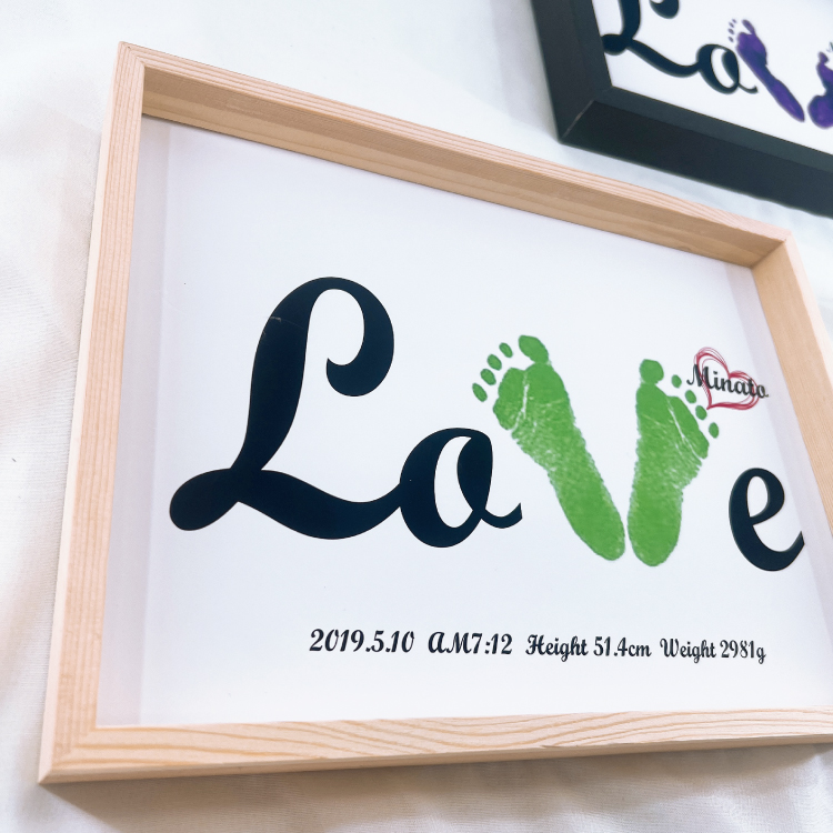 手形 足形 アート 【LOVE】 ◆ ポスター スタンプ 誕生 出産 記念 赤ちゃん ベビー手型 足型 命名書 お祝い お七夜