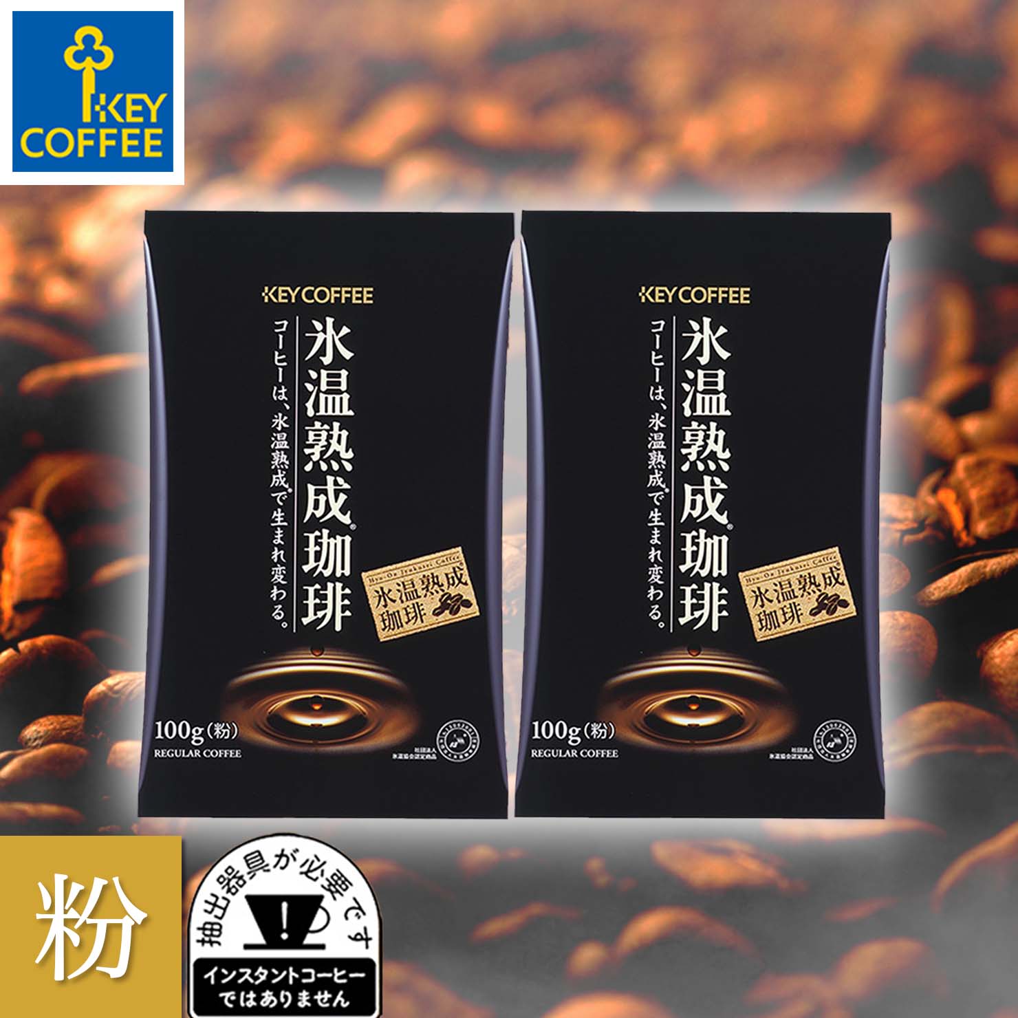 コーヒー コーヒー粉 氷温熟成珈琲 100g × 2袋 ブレンドコーヒー キーコーヒー keycoffee 珈琲｜keycoffeecom