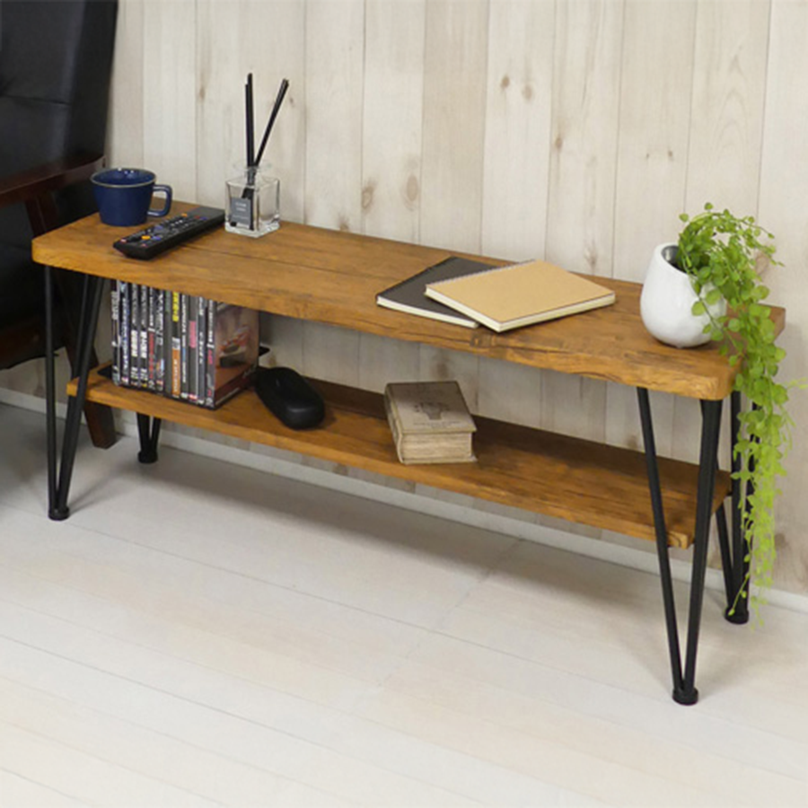 テレビ台 幅105cm ラック 棚 木目調 スチール スタイリッシュ ロー