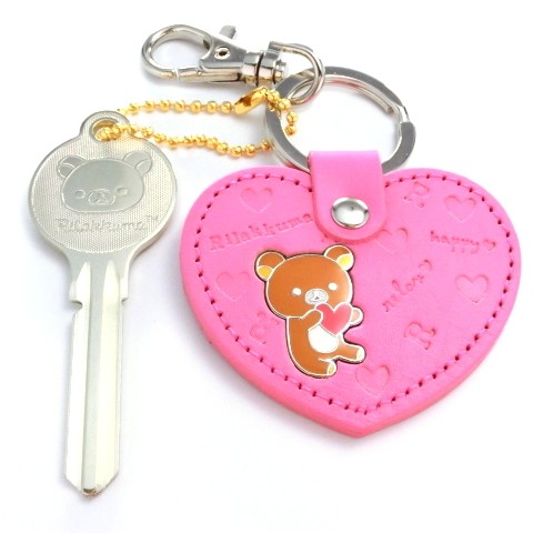 San-X リラックマ レザー キーホルダー ハート : keyshop99 Yahoo!店