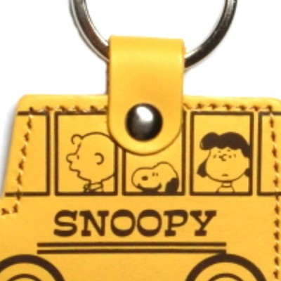 SNOOPY スヌーピー キーホルダー スクールバス レザー 革 : keyshop99