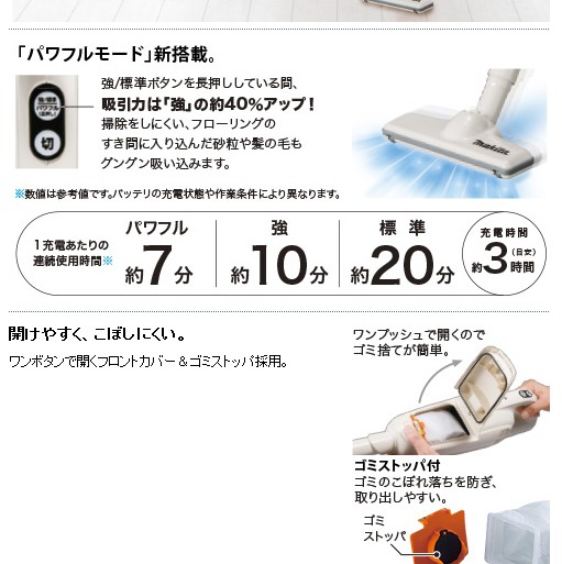 マキタ　Makita　10.8V　充電式クリーナ(レッド)　充電器付　CL105DWR