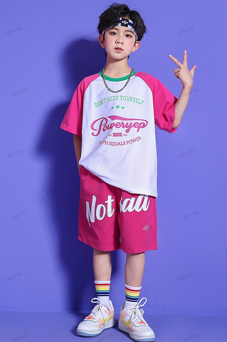 新着 バブルスカート 半袖シャツ 夏 赤 白Ｔシャツ キッズ ダンス衣装 セットアップ 女の子 男の子 おしゃれ ゆったり カジュアルシャツ スポーツ トップス パ