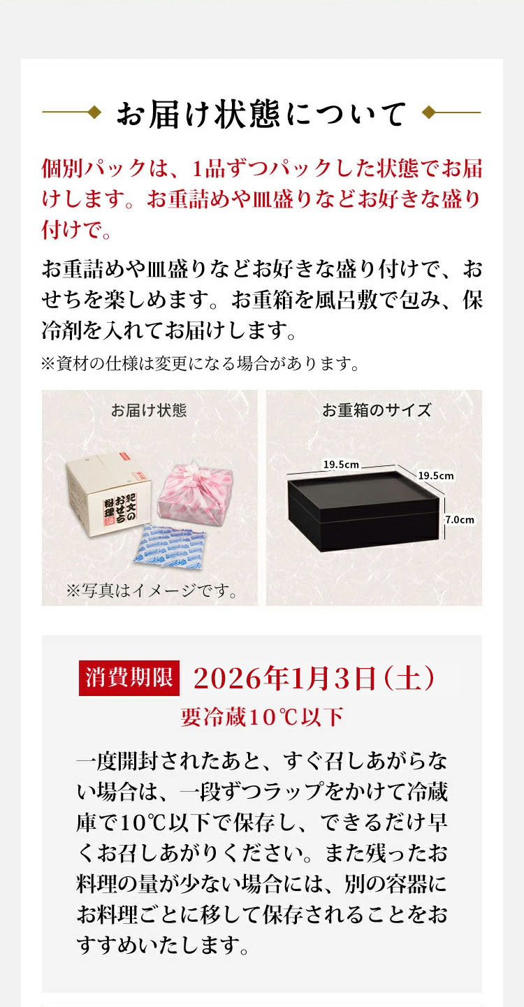 お届け状態について