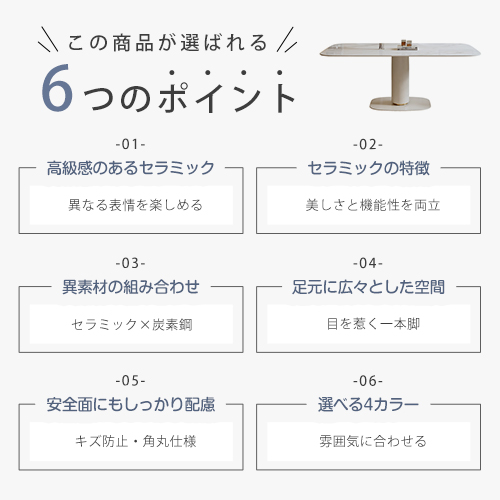 8%OFF期間限定☆ダイニングテーブル セラミック天板 長方形 セラミック