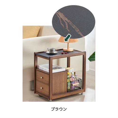 ナイトテーブル サイドテーブル 竹製 おしゃれ 2色 幅51cm 高さ53cm