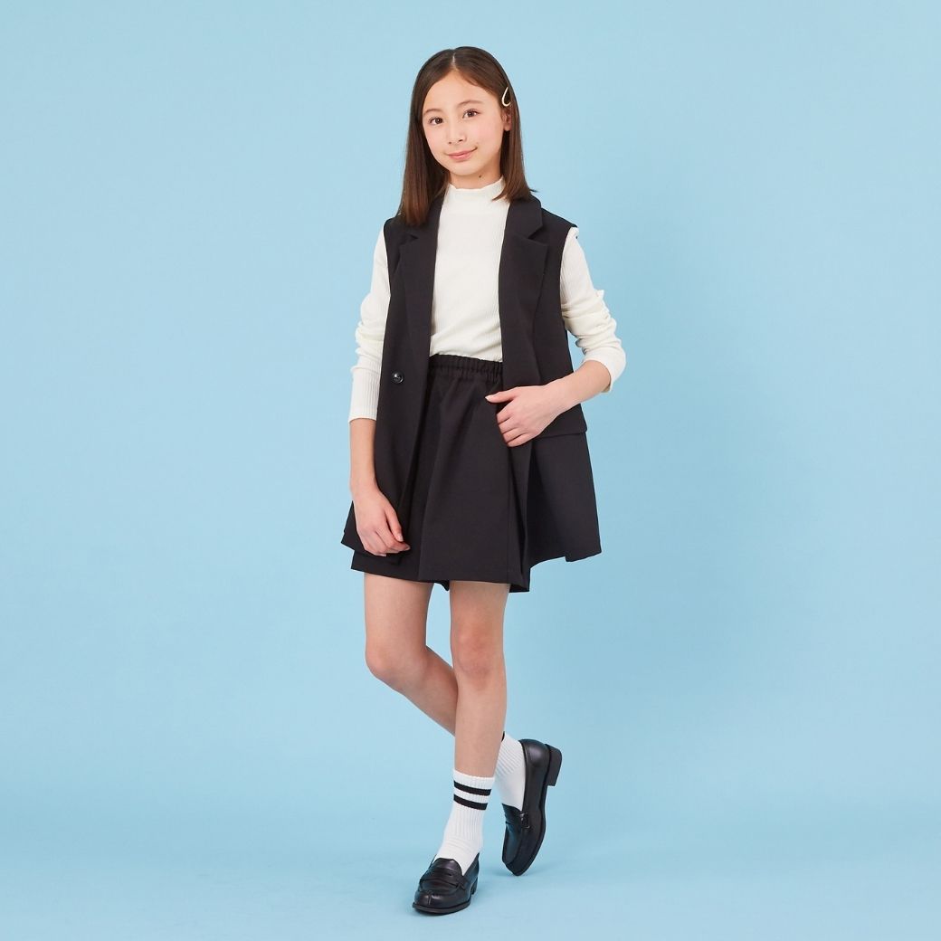 子供服 女の子 セットアップ ジレ キュロットパンツ ジレセットアップ 140 150 160cm （2331-2539）  CHOPINblue/ショパン ブルー