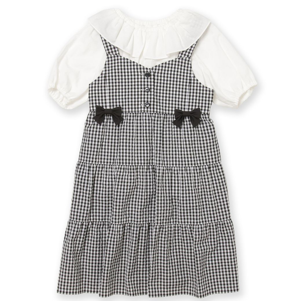 子供服 女の子 トップス ジャンパースカート セットアップ T/Cギンガムジャンパースカートセット 110 120 130 140cm （2331-7330） CHOPINblue｜kids-aprire｜09