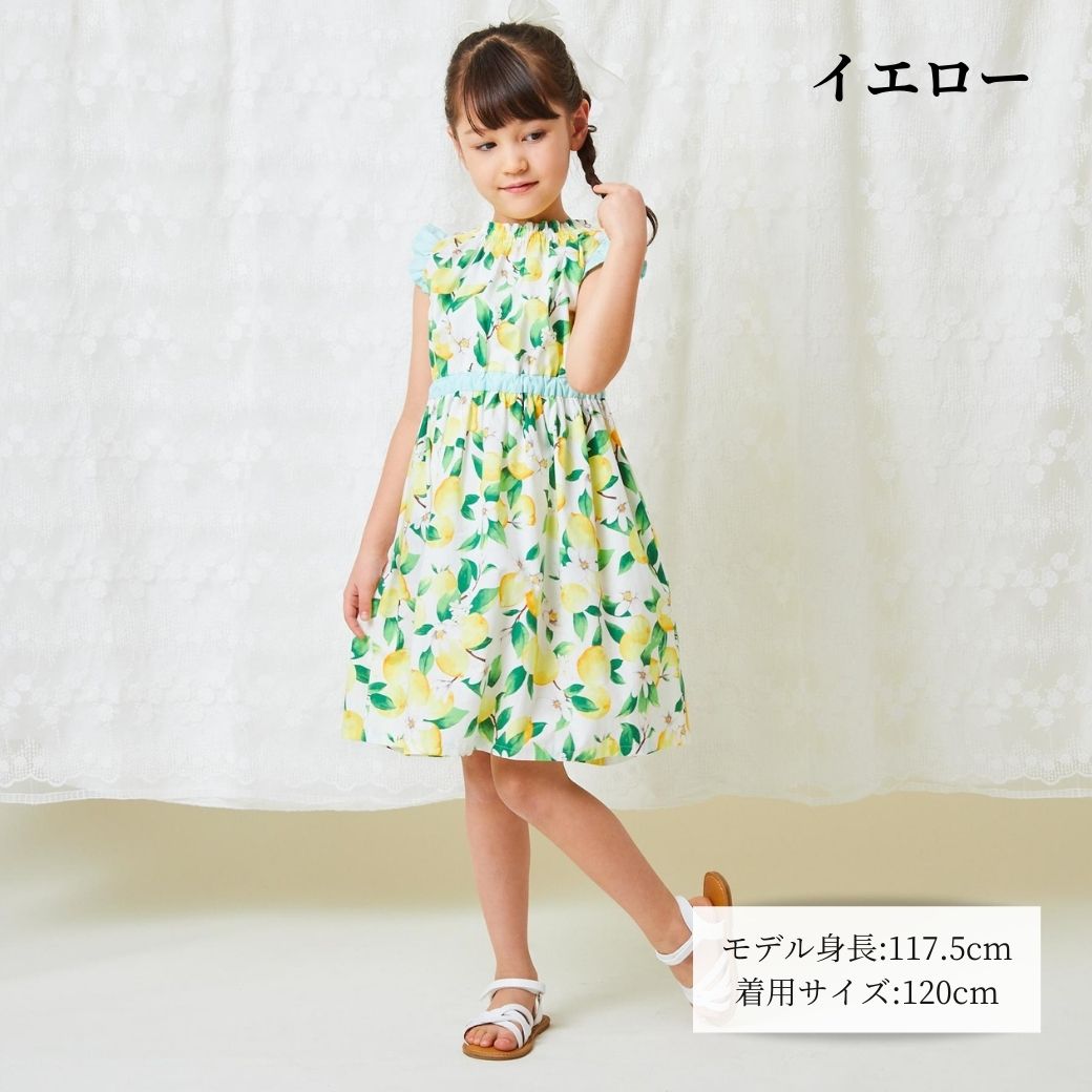 子供服 女の子 ワンピース ローズプリントワンピース 110 120 130 140cm (2336-7342) CHOPIN blue jsl