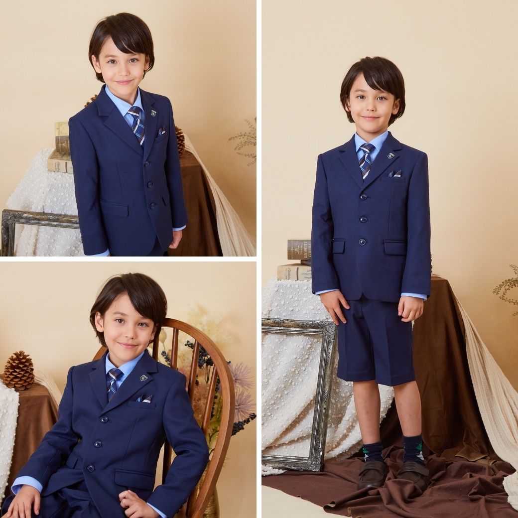 入学式 スーツ 男の子 フォーマル 子供服【B体】3つボタン ハーフ 