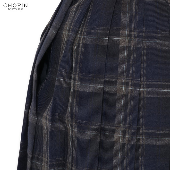 制服 スクールスカート 学生 チェック柄プリーツスカート 140 150 160 170cm (8194-2552) CHOPIN ショパン
